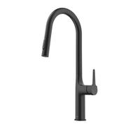 KRAUS Oletto KPF-3101MB - Grifo de cocina alto y moderno con un solo mango, color negro mate