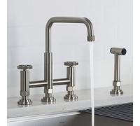 KRAUS Urbix KPF-3125SFS - Grifo de cocina industrial con pulverizador lateral en acero inoxidable sin manchas
