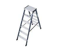 Krause - Escalera doble sepro D anodizado, 1 pieza, 2 x 6 peldaños, 125835