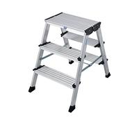KRAUSE Monto - Escalera plegable doble (2 x 3 peldaños)