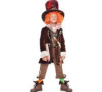 Krause & Sohn Disfraz de sombrerero de Johnny Deluxe para niños de 6 a 10 años, multicolor, incluye sombrero y peluca, carnaval (6 años)