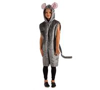 Krause & Sohn Traje de niño Gris ratón Mono Traje de Felpa Disfraz de ratón Carnaval (98/104)