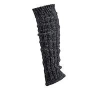 krautwear® Calentadores de piernas para mujer, 1, 2 o 4 pares, calcetines de punto grueso con lana de alpaca, mullidos, 40 cm, 80, negro, blanco, gris y beige, Antracita, 1 par, Talla única