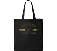 Krav MAGA Contact Combat Martial Art Established 1948 - Bolsa de algodón ecológico natural, color negro, Black, Talla única