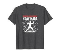 Krav Maga: No Hay Reglas Solo Resultados poderosa Defensa Personal Camiseta, Hombre, Jaspeado Oscuro, 3XL