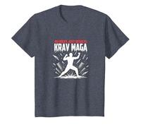 Krav Maga: No Hay Reglas Solo Resultados poderosa Defensa Personal Camiseta, Niños, Azul Jaspeado, 6 años