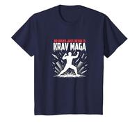Krav Maga: No Hay Reglas Solo Resultados poderosa Defensa Personal Camiseta, Niños, Azul Marino, 12 años