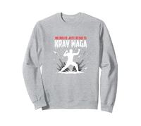 Krav Maga: No Hay Reglas Solo Resultados poderosa Defensa Personal Sudadera, Unisex para Adultos, Gris Jaspeado, S