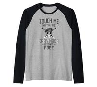 Krav Maga: Tócame Y Tu Primera Clase Será Gratis. Camiseta Manga Raglan