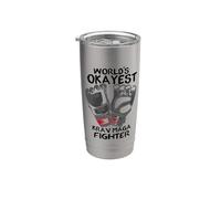Krav Maga Worlds Okayest Krav Maga Fighter Combatiente Vaso térmico de acero inoxidable de doble pared