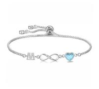 Kraven Bracelet Femme Argent 925 Infini Initiales, Bracelet amour Femme Ajustable letras A-Z, Bijoux Femme Regalos Navidad Femme Cumpleaños Día de las Madres Regalo Maman, 6.5cm, Latón, No es una