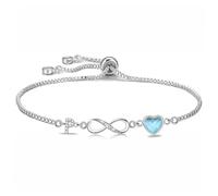 Kraven Pulseras con inicial infinita para mujer, joyería de plata 925, corazón de 26 letras del alfabeto A-Z, pulseras de corazón de amor, regalos para ella, mujer, esposa, madre, 6.5cm, Latón, No es