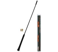 KRAWEHL - Antena para Coche Universal - 40,5 cm de Largo - Flexible y Resistente - Excelente Recepción de Radio Am y FM - con Roscas de 5 y 6 mm - Fácil de Instalar