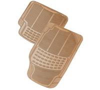 KRAWEHL - Juego de 4 Alfombras Alaska - de PVC - para Coches - Alfombrillas Delanteras y Traseras - Flexibles - Perfil Anatómico - Reverso Antideslizante - Color Beige