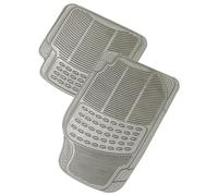 KRAWEHL - Juego de 4 Alfombras Alaska - de PVC - para Coches - Alfombrillas Delanteras y Traseras - Flexibles - Perfil Anatómico - Reverso Antideslizante - Color Gris