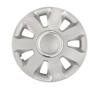 KRAWEHL - Juego de 4 Tapacubos de 13 Pulgadas - Modelo Ares - Cubre Llantas - Fácil de Instalar - Anillo de Sujección Ajustable - Resistente a los Golpes - Realizado en ABS - Color Plata