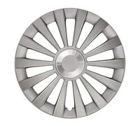 KRAWEHL - Juego de 4 Tapacubos de 13 Pulgadas - Modelo Meridian - Cubre Llantas - Fácil de Instalar - Anillo de Sujección Ajustable - Resistente a los Golpes - Realizado en ABS - Color Plata