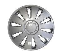 KRAWEHL - Juego de 4 Tapacubos de 14 Pulgadas - Flexibles - Modelo Altair - Cubre Llantas - Fácil de Instalar - Anillo de Sujección Ajustable - Resistente a los Golpes - Polipropileno Acabado en Plata