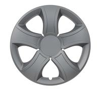 KRAWEHL - Juego de 4 Tapacubos de 14 Pulgadas - Modelo bis - Cubre Llantas - Fácil de Instalar - Anillo de Sujección Ajustable - Resistente a los Golpes - Realizado en ABS - Color Plata