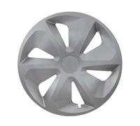 KRAWEHL - Juego de 4 Tapacubos de 14 Pulgadas - Modelo ROCO - Cubre Llantas - Fácil de Instalar - Anillo de Sujección Ajustable - Resistente a los Golpes - Realizado en ABS - Color Plata