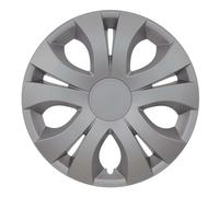 KRAWEHL - Juego de 4 Tapacubos de 14 Pulgadas - Modelo Top - Cubre Llantas - Fácil de Instalar - Anillo de Sujección Ajustable - Resistente a los Golpes - Realizado en ABS - Color Plata