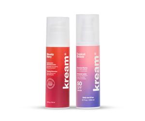 KREAM - Malibu Sunrise Pack | Acelerador del Bronceado + Aceite Solar Bronceador SPF50 Tropical Breeze | Rutina Completa para un Bronceado Seguro y Duradero