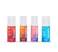 KREAM Travel Summer Pack, Intensificador del Bronceado 100ml + Aceite Bronceador SPF30 100ml + Protector Solar SPF50 100ml + Crema Hidratante 100ml
