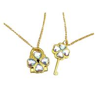 KREATIONS Anime Shugo Chara Hinamori Amu Cosplay Dumpty Key Humpty Lock Colgante Collar, Klein, Metal no precioso, No es una piedra preciosa