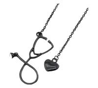 KREATIONS Collar colorido del corazón del estetoscopio de la enfermera, Klein, Metal no precioso, No es una piedra preciosa