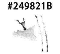 KREATIONS Collar con colgante de mapa de Sicilia italiana y nombres de ciudades, plata y oro, Klein, Metal no precioso, No es una piedra preciosa