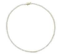 KREATIONS CZ Tennis Halskette 3mm Zirkonia Prong Fassung, Damen Halsschmuck, Klein, Metal no precioso, No es una piedra preciosa