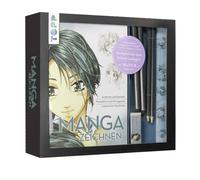 Kreativ-Set Manga zeichnen: Buch mit Manga-Grundkurs (32 Seiten, 14 x 21 cm, Softcover) sowie Zeichenmaterial: Mangapapierblock A5 (20 Blatt, mit ... 2 Bleistifte (HB/ 2B), Radiergummi, Lineal