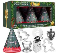 KreativeKraft Crackers de Navidad Sin Explosión, Pack 6, Detalles Navideños Originales con Moldes de Galletas, Infusor de Te y Accesorios de Cocina