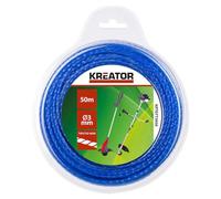 Kreator KRTGTT3050 KRTGTT3050-Recambio Hilo de Corte Trenzado para cortabordes y desbrozadoras 3mm x 50m, Marrón
