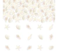 Kreatwow 200 confeti de conchas de playa, conchas de playa, decoraciones de fiesta de cumpleaños, temática de conchas marinas, decoración de mesa de fiesta de cumpleaños, decoración de mesa de sirena