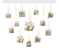 Kreatwow Decoración de espirales colgantes con temática de libro, 24 piezas de flores de libro de cuentos para fiesta de cumpleaños, baby shower, club de lectura, decoración de eventos de biblioteca