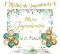 Kreatwow Decoraciones de consagración juvenil, pancarta de consagración de mi juventud, finalmente un telón de fondo para adultos, decoración de fiesta de adultos, globos verdes para niñas