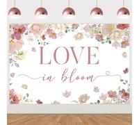 Kreatwow Love in Bloom - Telón de fondo para decoración de despedida de soltera, oro rosa, flores silvestres, decoración de despedida de soltera, decoración de despedida de soltera de oro rosa, flores