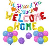 Kreatwow Welcome Home Decorations We Missed You So Much Banner Welcome-Home Balloon Banner Decor Multicolor Nuevo Hogar Homecoming House Warming Military Retirement Welcome Back Baby Shower Party