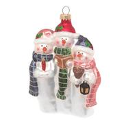Krebs Glas Lauscha Decoración navideña de cristal para árbol de Navidad, 3 muñecos de oveja, color blanco, tamaño: 15 cm aprox