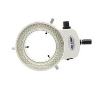 KRECS Accesorios de microscopio ajustable 144 LED anillo iluminador lámpara para la industria estéreo trinocular microscopio cámara de vídeo lente lupa 110 V 220 V universal (color: 144 LED blanco)