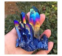 KRECS Cristal de Cuarzo Natural Aura Azul bismuto racimos de silicio Material de Piedra y Mineral Feng Shui Decoración de Piedras Preciosas Decoraci