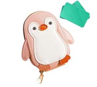 Kreditkartenetui - Große Kapazität Kartenhalter | PU Leder Geldbörse - Pinguin Münzbörse Mit Akkordeonfach, Reißverschluss Karten Organizer Für Reisen Schule Büro Alltag Damen Kinder