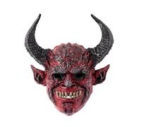 Kreeqe Accesorio de disfraz de diablo de Halloween hecho a mano con cuernos rojos realistas para adultos, máscara de disfraz de fiesta (rojo, M)