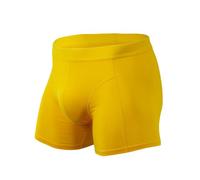 Kreeqe Calzoncillos tipo bóxer de algodón elástico transpirable para hombre, diseño antirozaduras, moldea el cuerpo, soporte atlético, comodidad, San Valentín, Kj1004-amarillo, X-Large