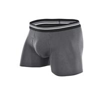 Kreeqe Calzoncillos tipo bóxer de algodón elástico transpirable para hombre, diseño antirozaduras, moldea el cuerpo, soporte atlético, comodidad, San Valentín, Kj2001-is-dark-gre, Medium