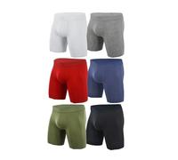 Kreeqe Calzoncillos tipo bóxer de algodón elástico transpirable para hombre, diseño antirozaduras, moldea el cuerpo, soporte atlético, comodidad, San Valentín, Paquete de 6, X-Large