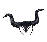 Kreeqe Cautivadora diadema de cuerno de diablo, accesorio de fiesta de Halloween, accesorios de decoración de carnaval embrujado, varios colores (negro-B,M)