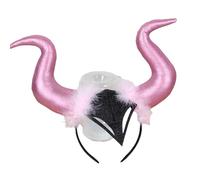Kreeqe Cautivadora diadema de cuerno de diablo, accesorio de fiesta de Halloween, accesorios de decoración de carnaval embrujado, varios colores (rosa, M)