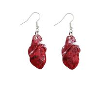 Kreeqe Colgante de resina brillante con forma de corazón y órgano para Halloween, unisex, collar geométrico, talismán de energía positiva, piedra natal de octubre, M, Cristal, No es una piedra